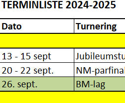 Terminliste for neste sesong er lagt ut